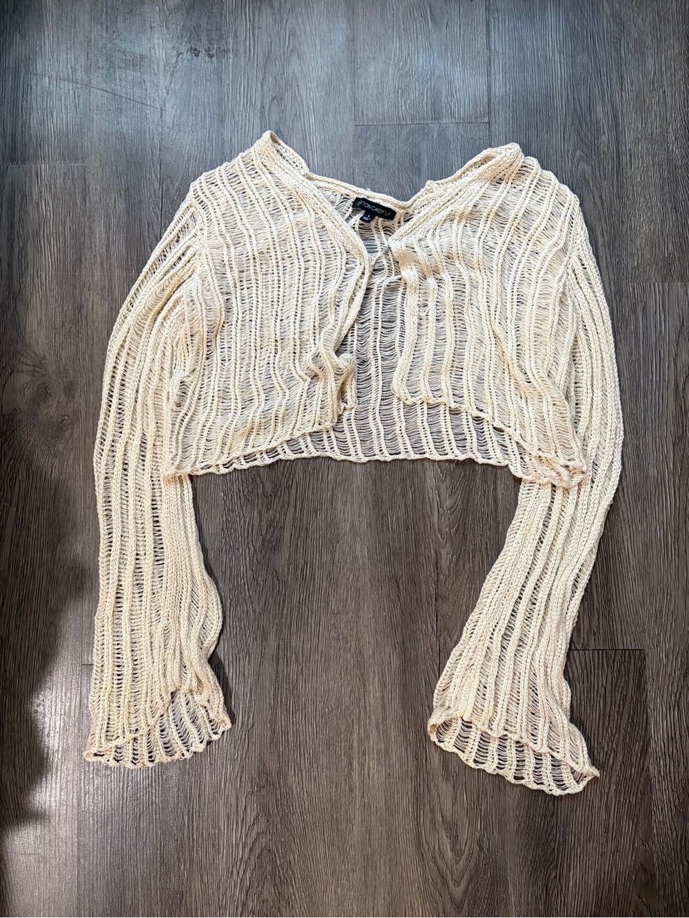 Cream Crochet Bolero Shrug Size S | Coastal Euro Summer